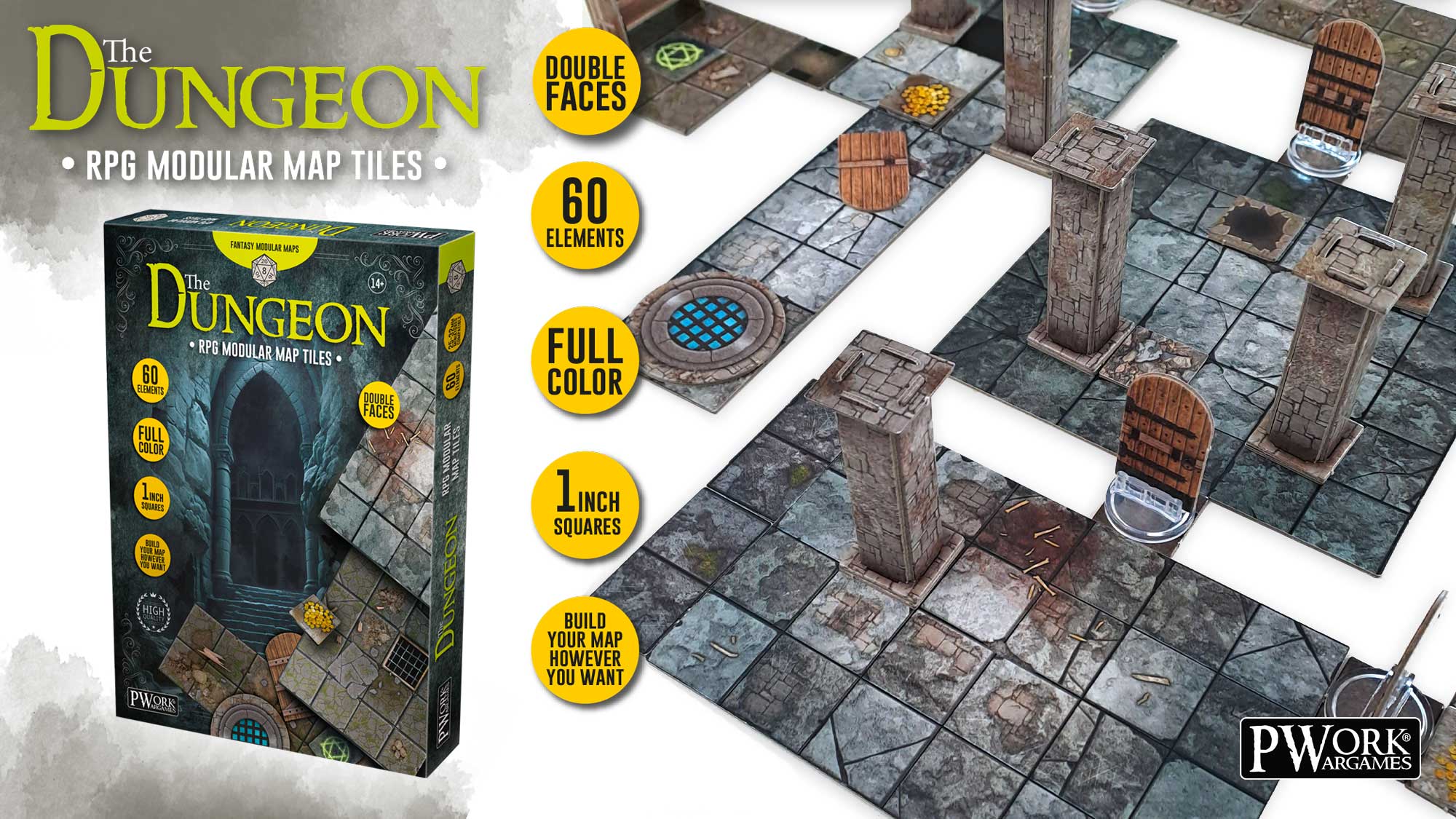 The Dungeon - RPG modular map tiles - Pwork Wargames